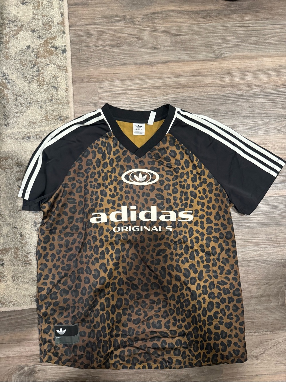 adidas Originals KBrown Leopard Print Athletic Tee